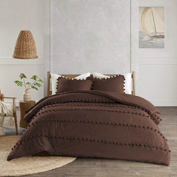 Soft Loop Duvet Set - King / Brown