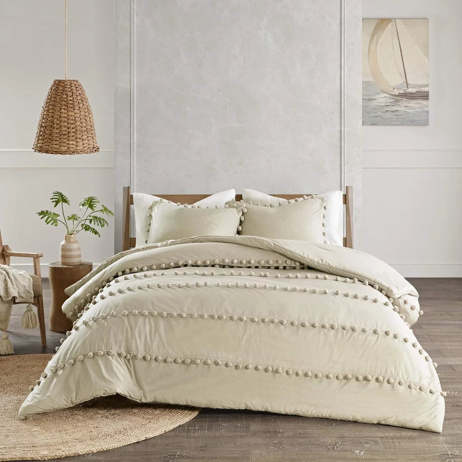 Soft Loop Duvet Set - King / Beige