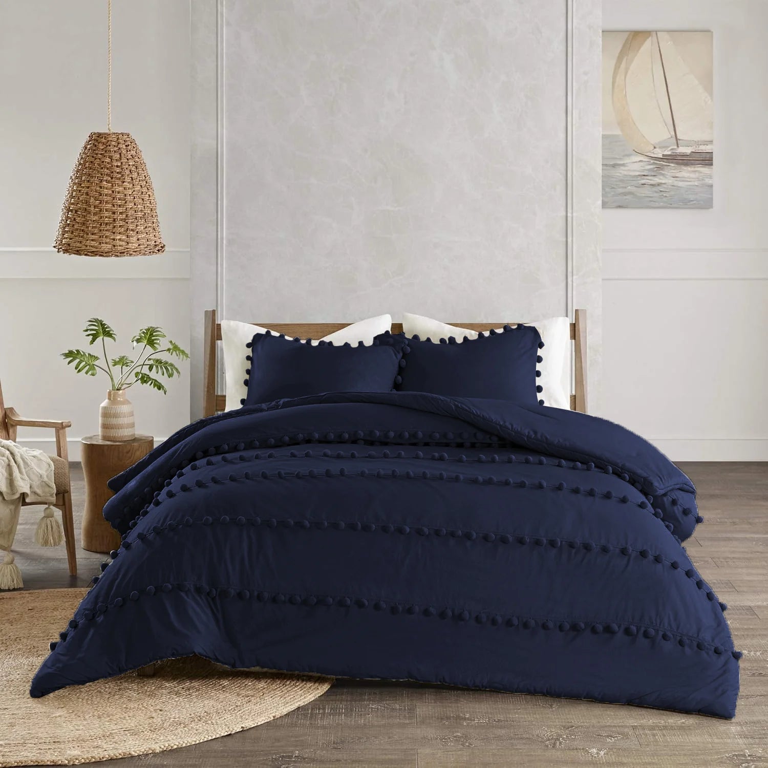 Soft Loop Duvet Set - King / Navy