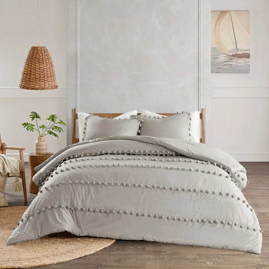 Soft Loop Duvet Set - King / Grey