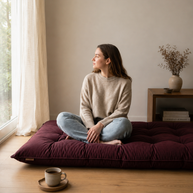 Velvet Floor Mattress - Maroon