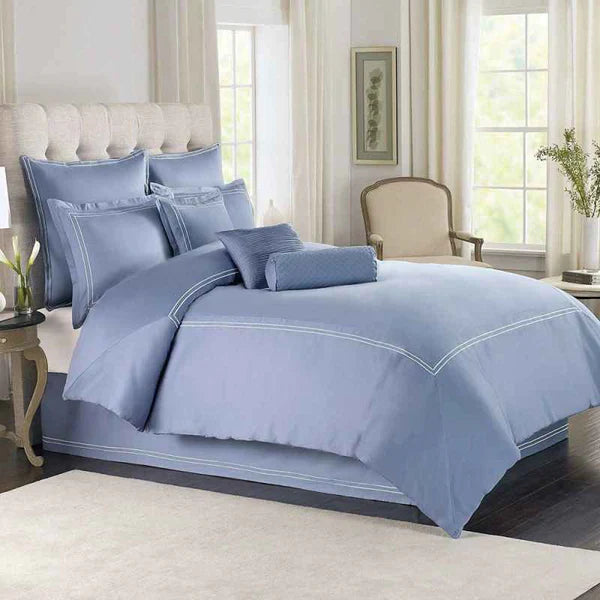 Baratta Stitch Duvet Set - King / Sky Blue
