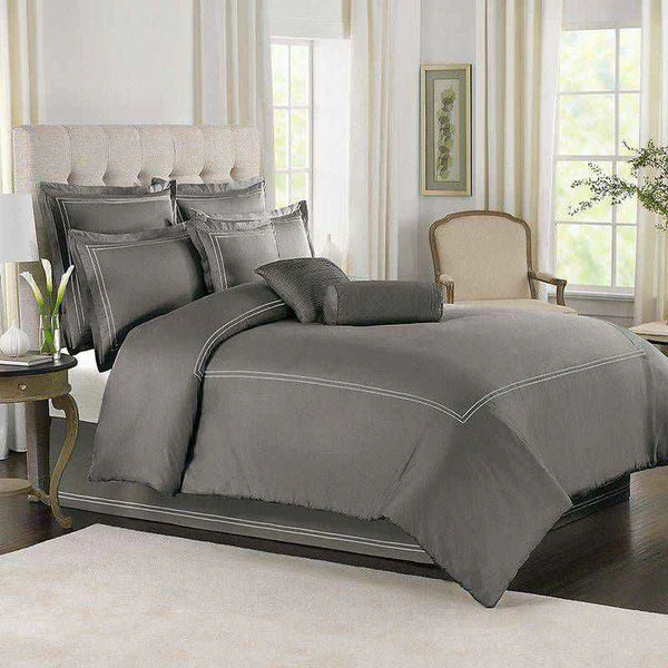 Baratta Stitch Duvet Set - King / Grey