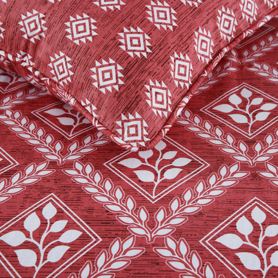 Crimson Weave Bedsheet Set -