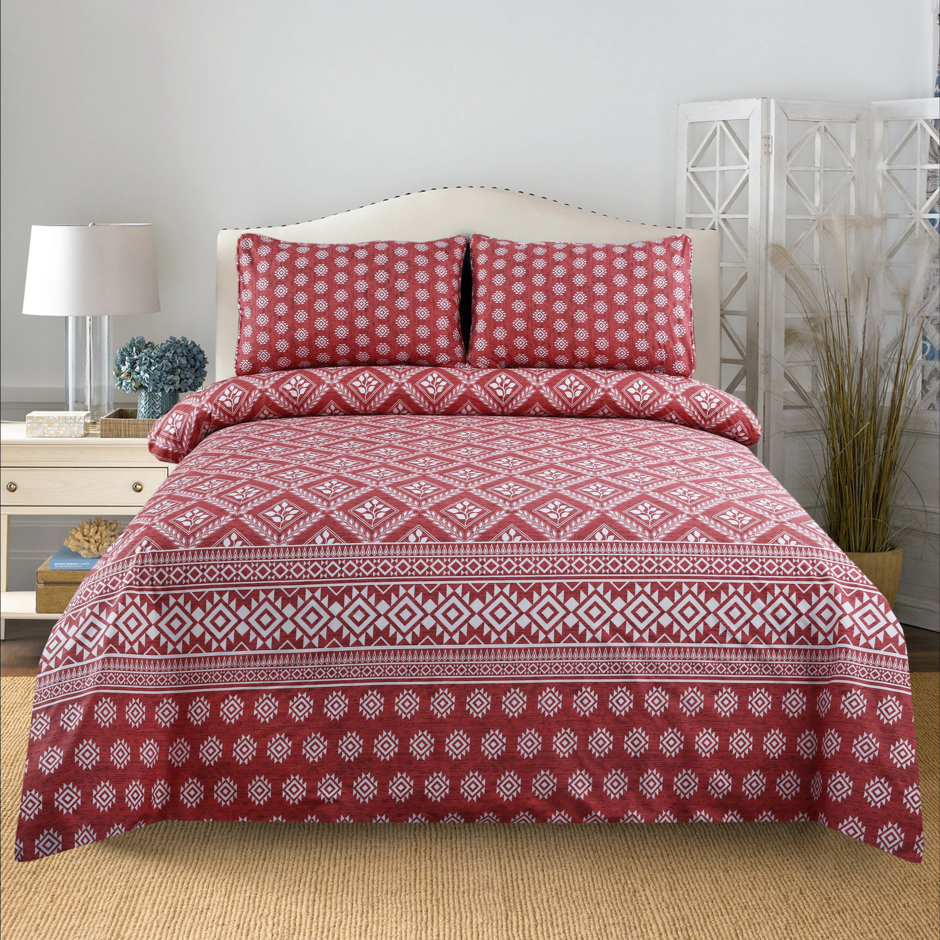 Crimson Weave Bedsheet Set -