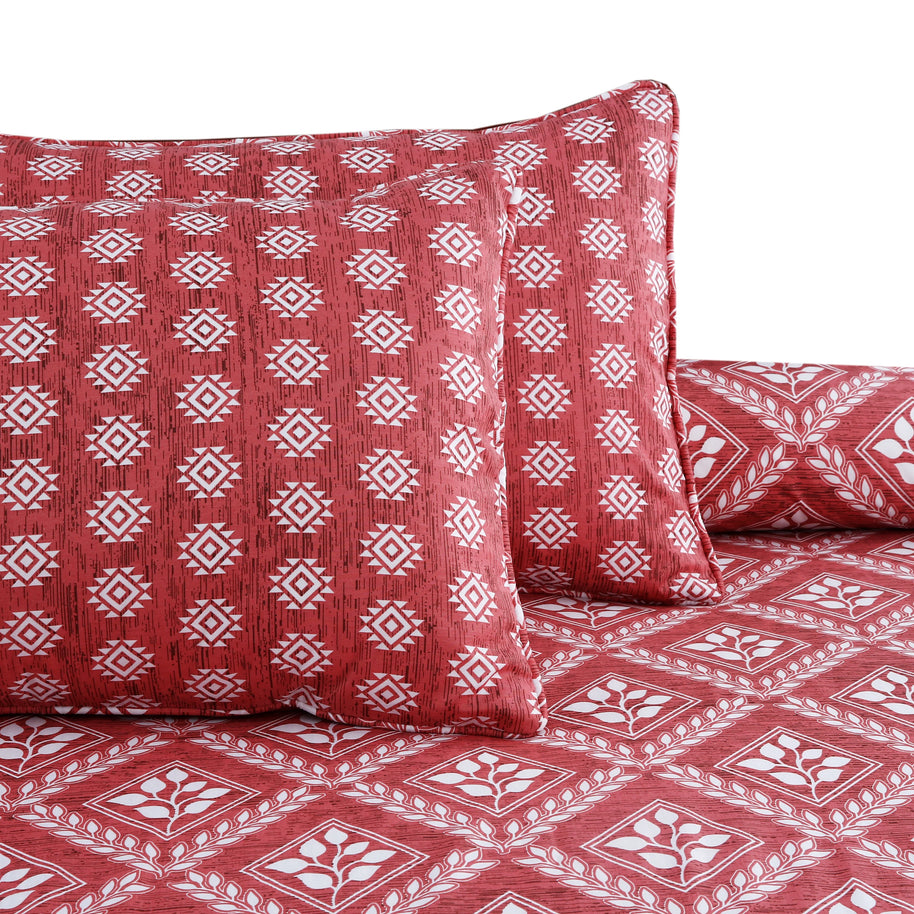 Crimson Weave Bedsheet Set -