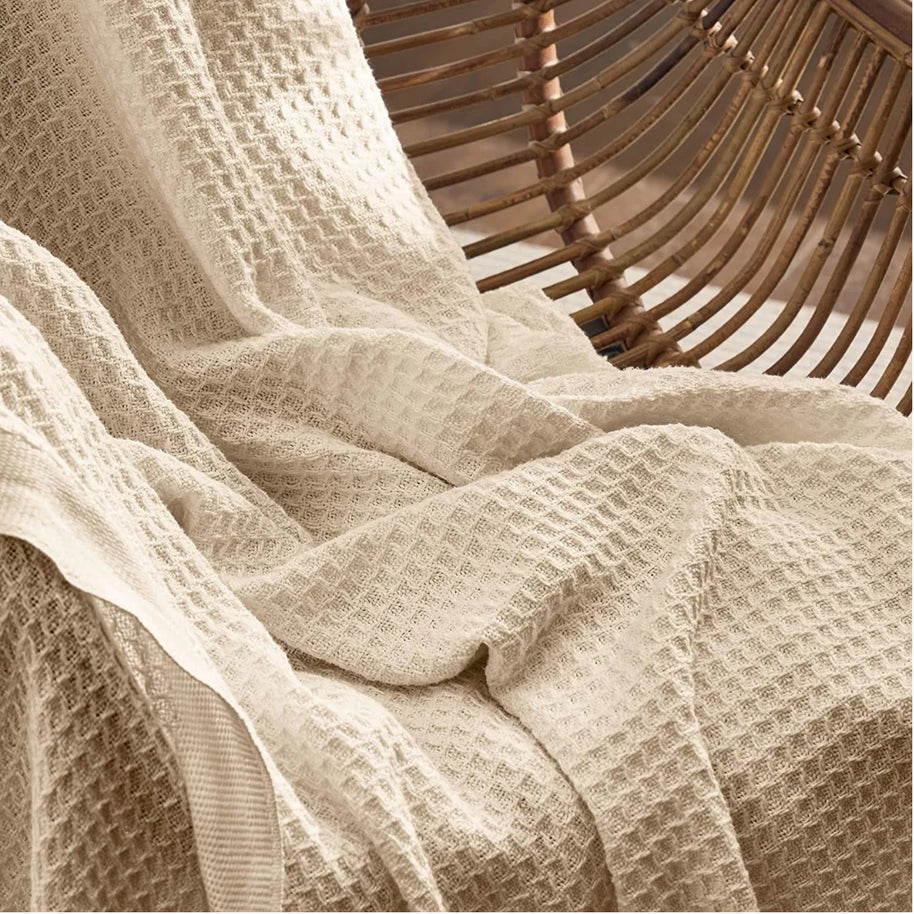 Waffle Drift Blanket - Beige -