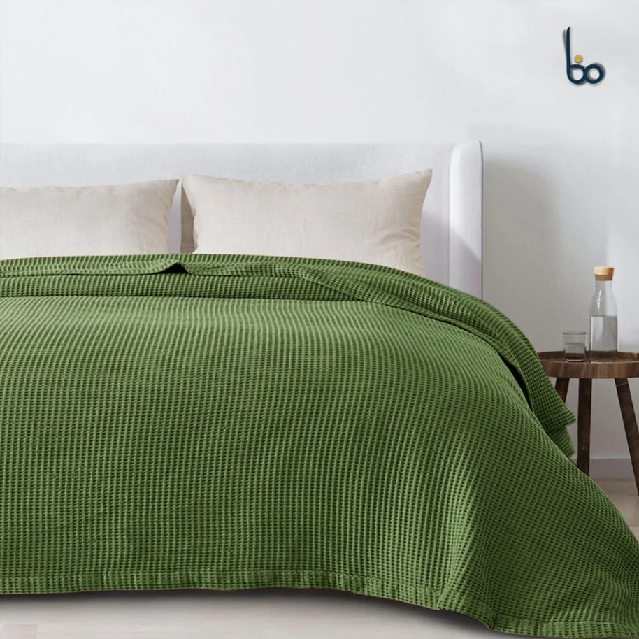 Waffle Drift Blanket - Green -