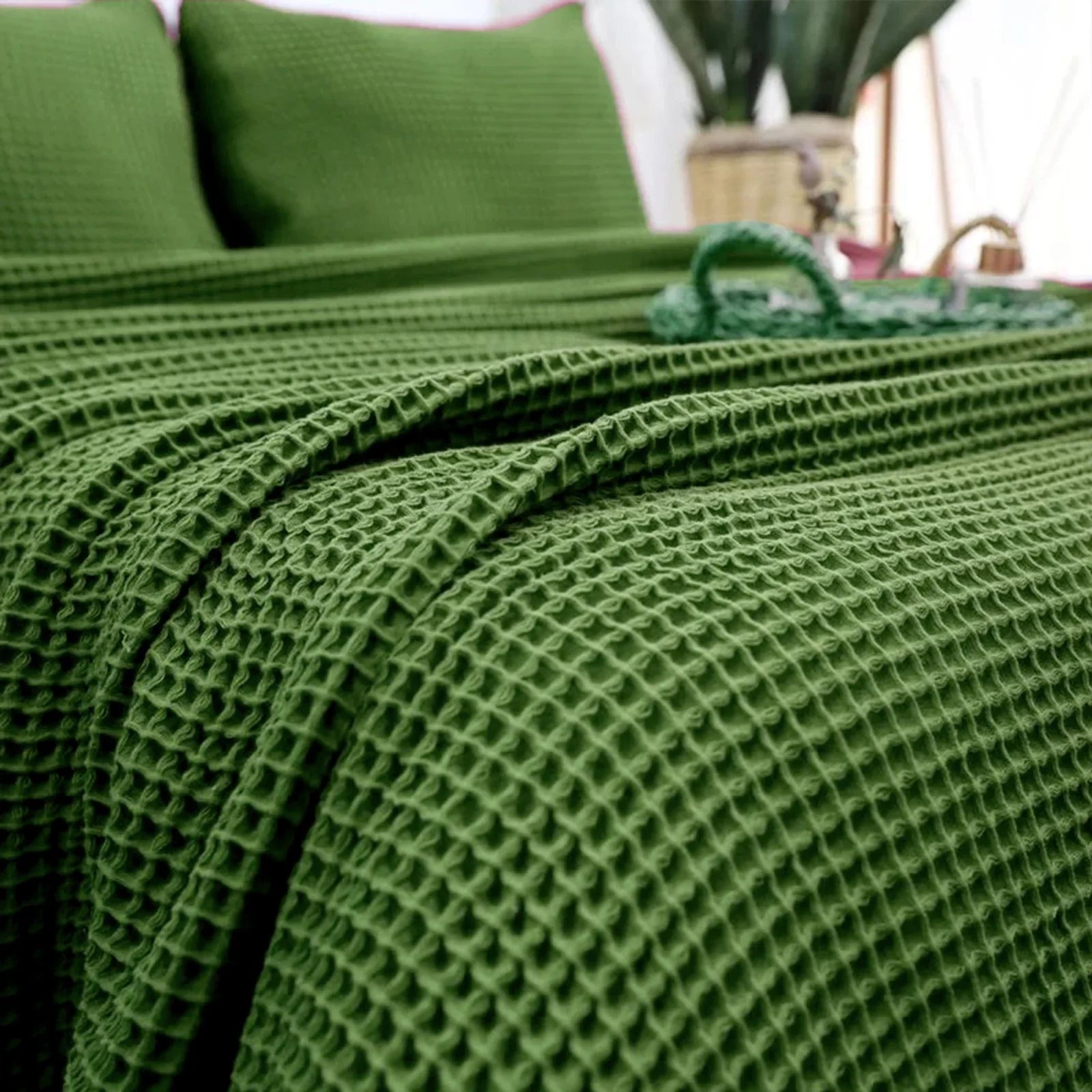 Waffle Drift Blanket - Green -