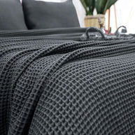 Waffle Drift Blanket - Grey -