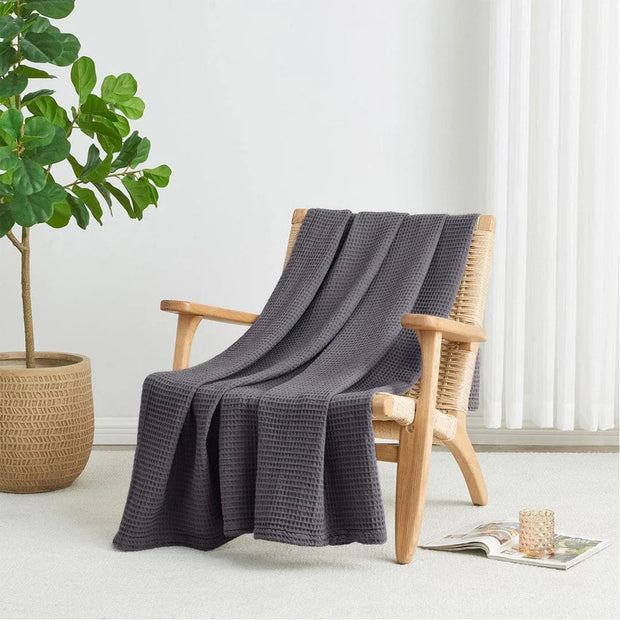 Waffle Drift Blanket - Grey -