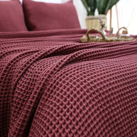 Waffle Drift Blanket - Maroon -