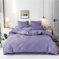 Soft Grid duvet set - King / Plum