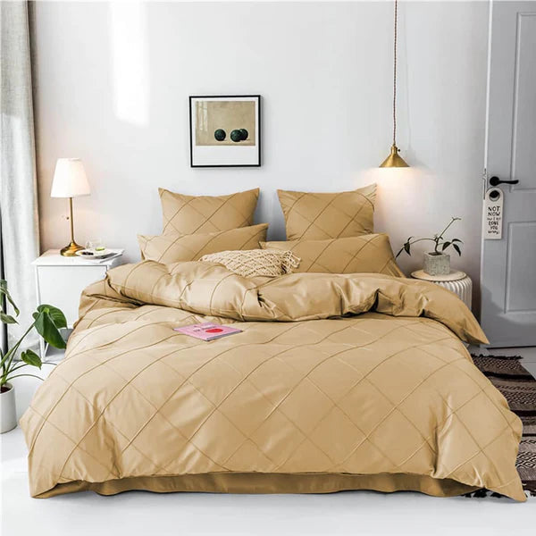 Soft Grid duvet set - King / Natural