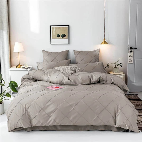 Soft Grid duvet set - Queen / Beige