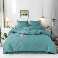 Soft Grid duvet set - King / Teal