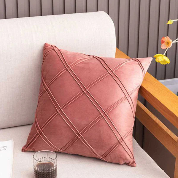 Crosshatch Cushion (Pair) - Cover only / Pink