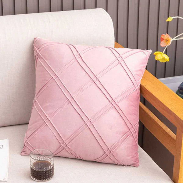 Crosshatch Cushion (Pair) - Cover only / Baby Pink