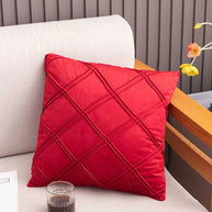 Crosshatch Cushion (Pair) - Cover only / Red