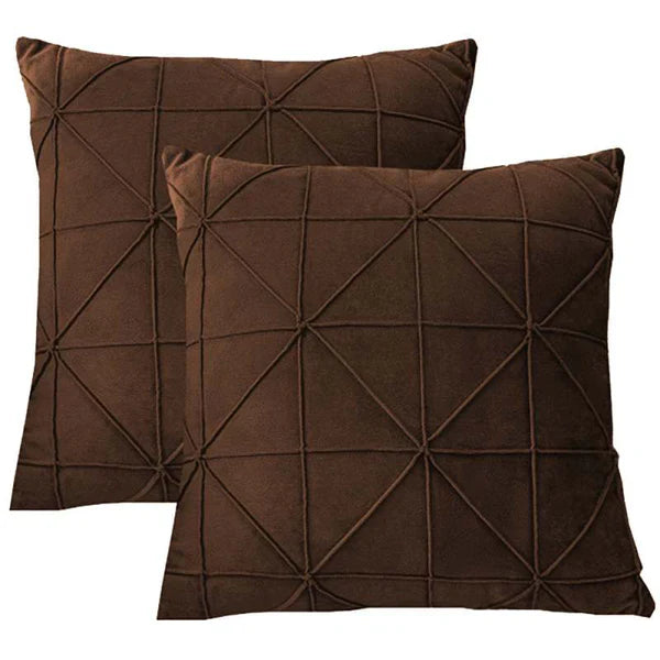 Stargaze Stitch Cushion (Pair) - Cover only / Brown