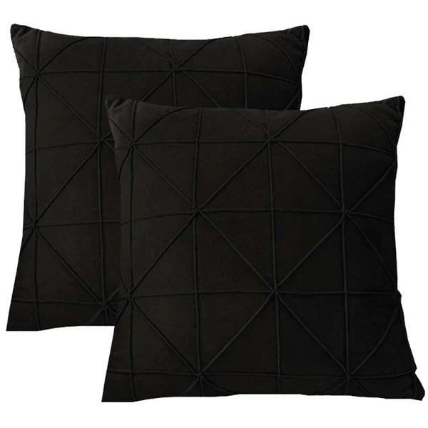 Stargaze Stitch Cushion (Pair) - Cover only / Black