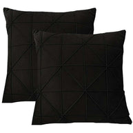 Stargaze Stitch Cushion (Pair) - Cover only / Black