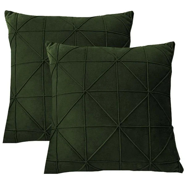 Stargaze Stitch Cushion (Pair) - Cover only / Green