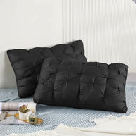 Filled Pintuck Pillows - Pair - Black