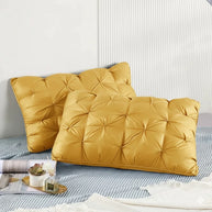 Filled Pintuck Pillows - Pair - Mustard