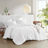 Luxury Double Pleated Duvet - King / White
