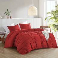 Luxury Double Pleated Duvet - King / Red
