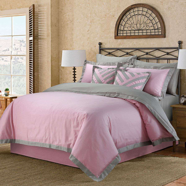Luxury Embellish Duvet - King / Grey & Pink