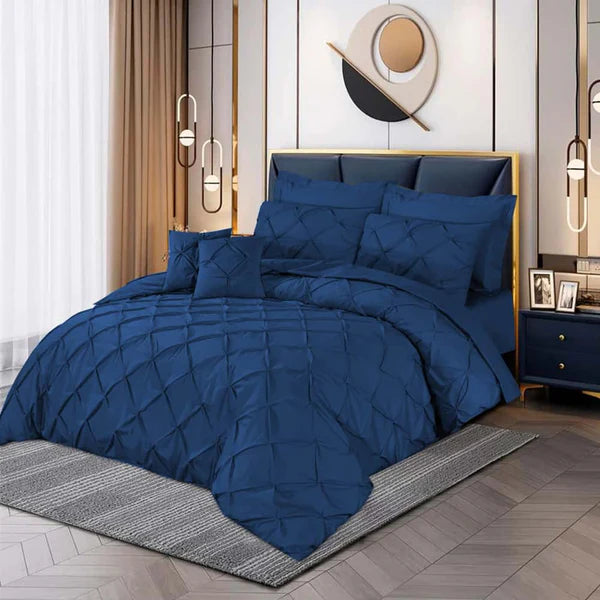 Pintuck Duvet Set - King / Blue