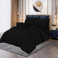 Pintuck Duvet Set - King / Black
