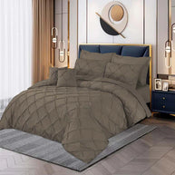 Pintuck Duvet Set - King / Beige
