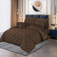 Pintuck Duvet Set - King / Brown