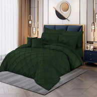 Pintuck Duvet Set - King / Green