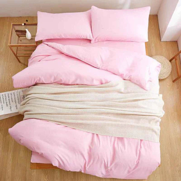 Plain Dyed Duvet Set - King (6 pcs) / Pink