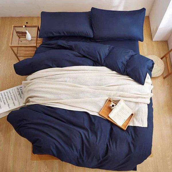 Plain Dyed Duvet Set - King (6 pcs) / Navy Blue