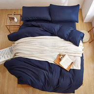 Plain Dyed Duvet Set - King (6 pcs) / Navy Blue