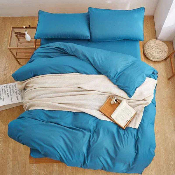 Plain Dyed Duvet Set - King (6 pcs) / Sky Blue