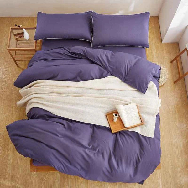 Plain Dyed Duvet Set - King (6 pcs) / Plum