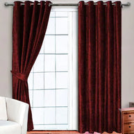 Plain Velvet Curtain - Maroon