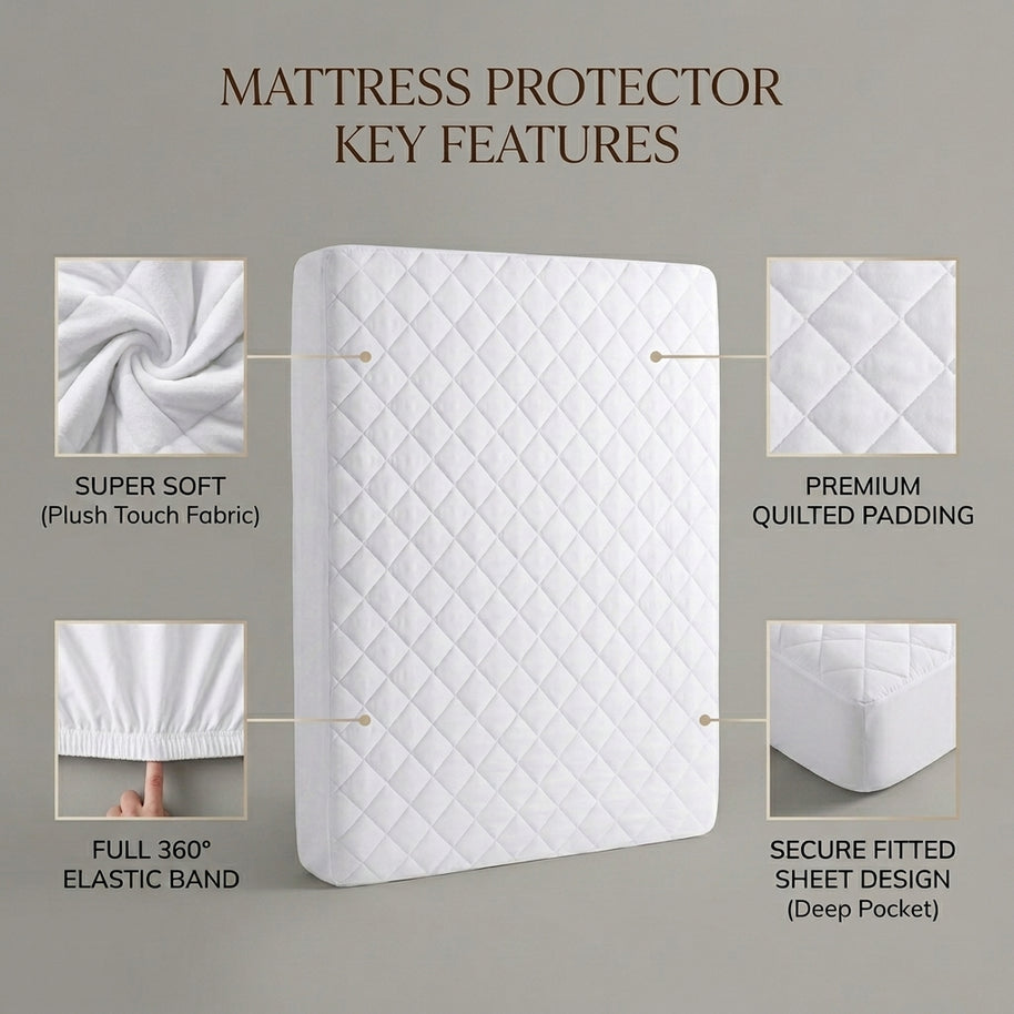 Waterproof quilted mattress protector