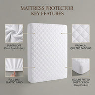Waterproof quilted mattress protector