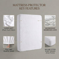 Terry waterproof mattress protector