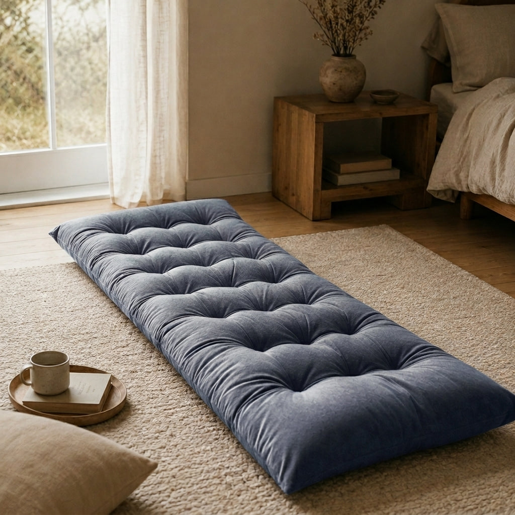 Velvet Floor Mattress - Grey