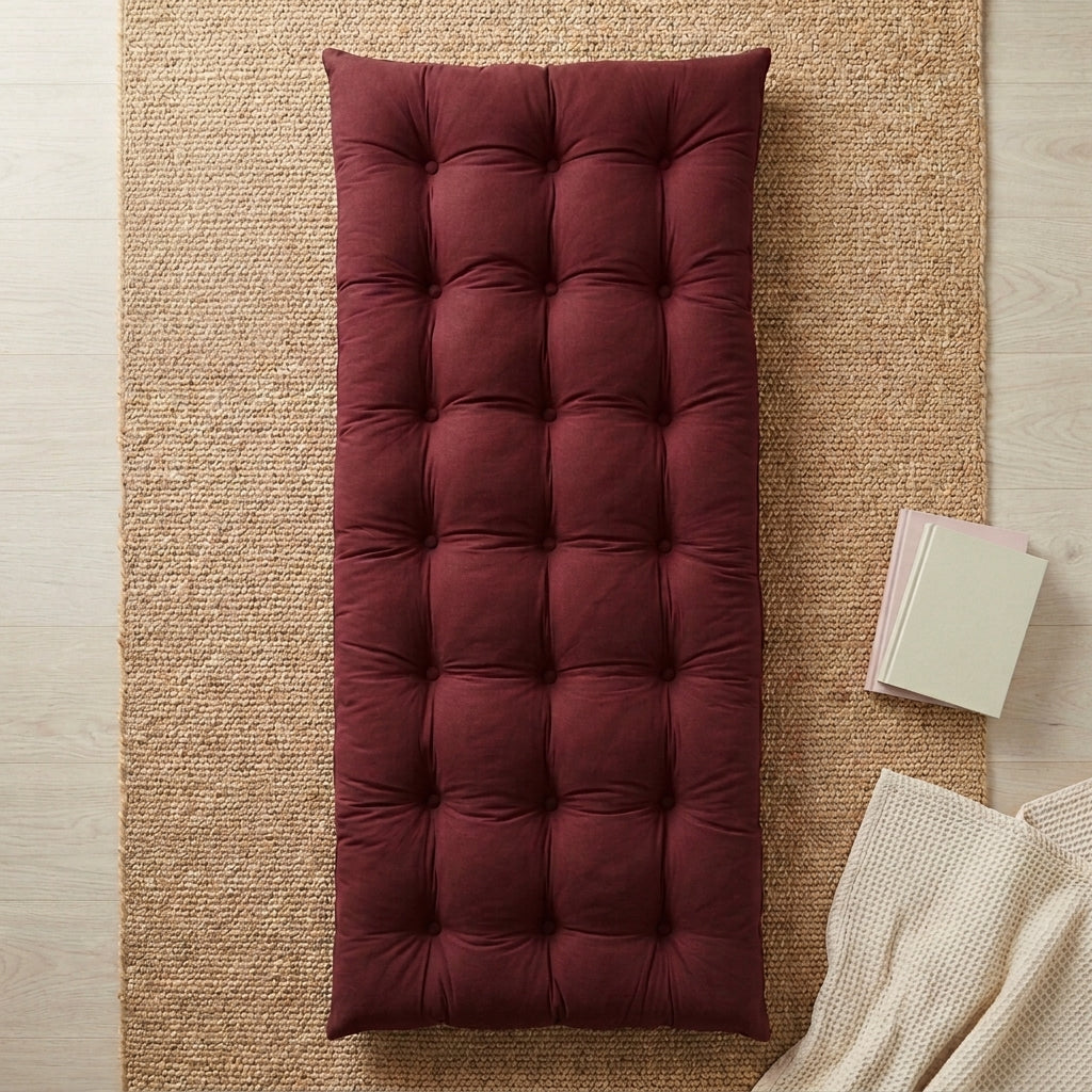 Velvet Floor Mattress - Maroon