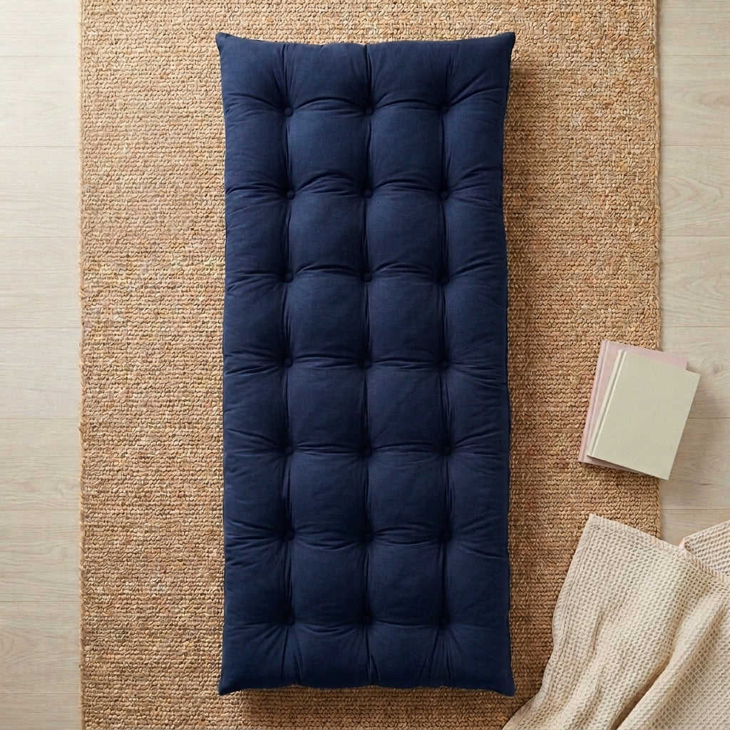 Velvet Floor Mattress - Navy blue