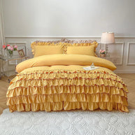 Ruffle Duvet Set - 3 pcs - Yellow
